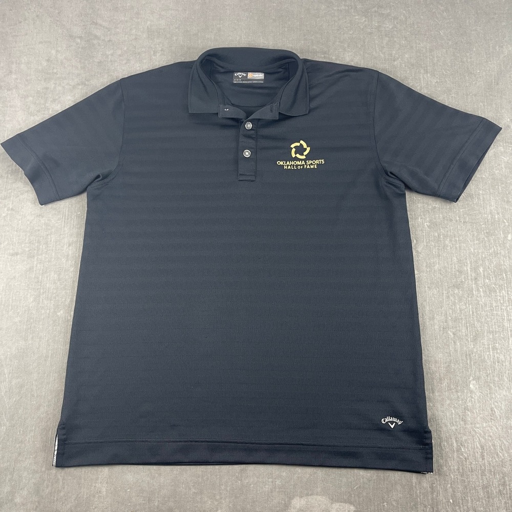 Oklahoma Sports Hall of Fame Callaway Mens Medium Black Polo Shirt Opti-Dri